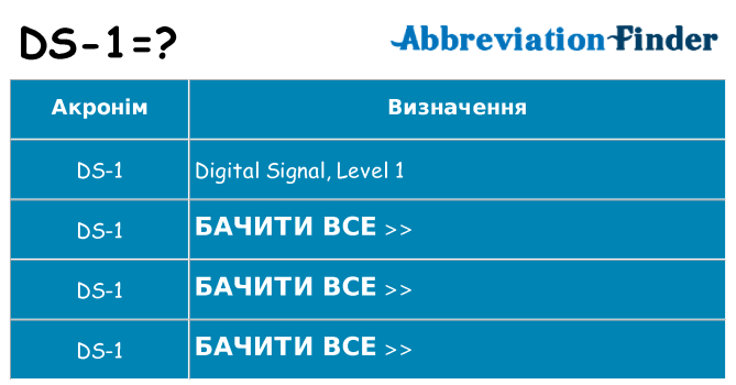 Що ds-1 означають