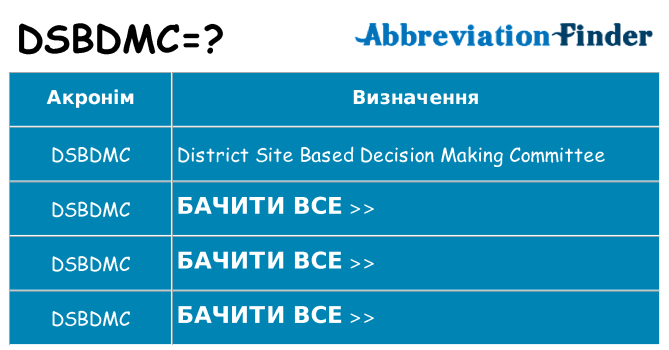 Що dsbdmc означають