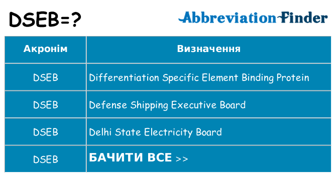 Що dseb означають