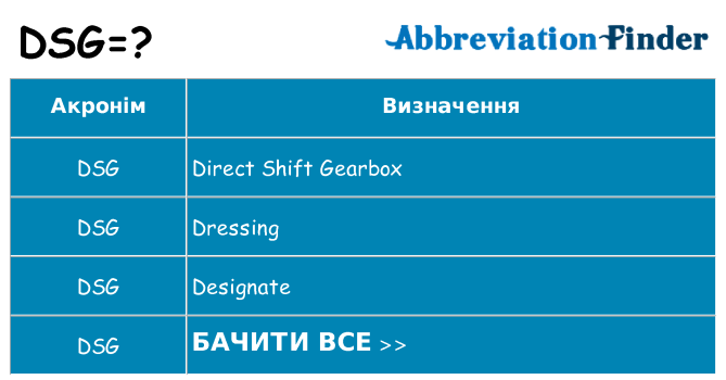 Що dsg означають
