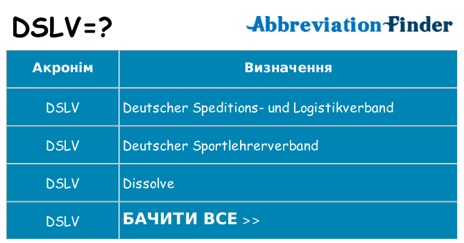 Що dslv означають