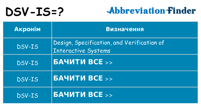 Що dsv-is означають