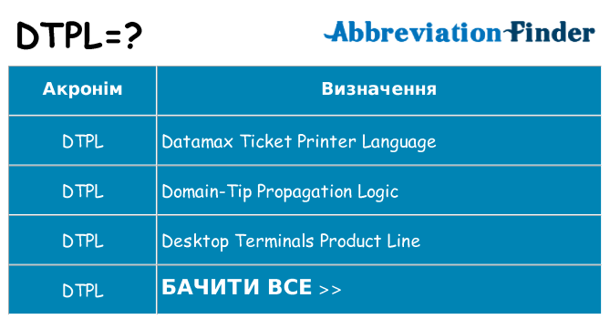 Що dtpl означають