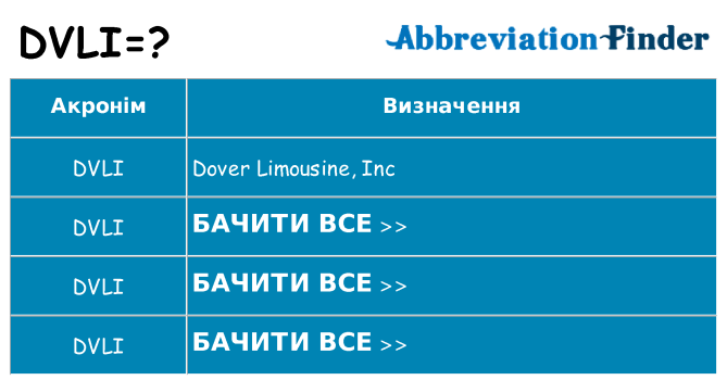 Що dvli означають