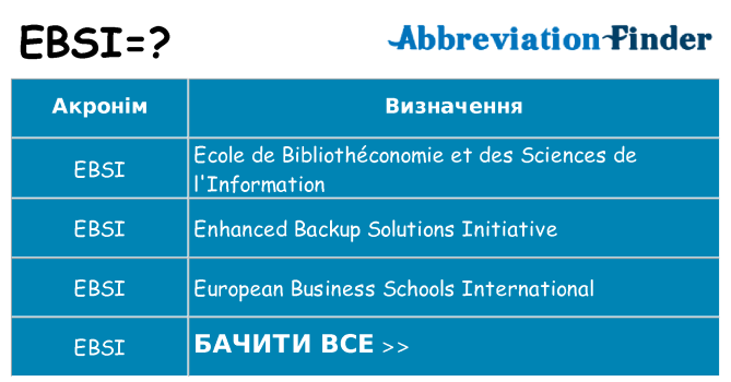 Що ebsi означають
