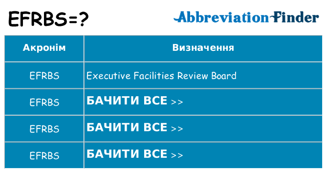 Що efrbs означають