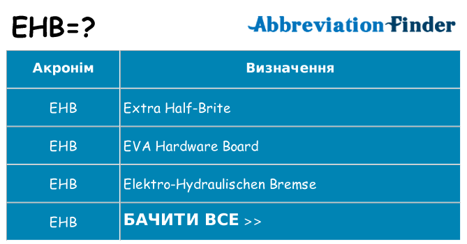 Що ehb означають