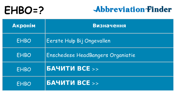 Що ehbo означають