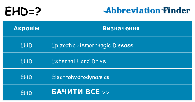Що ehd означають