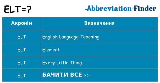 Що elt означають