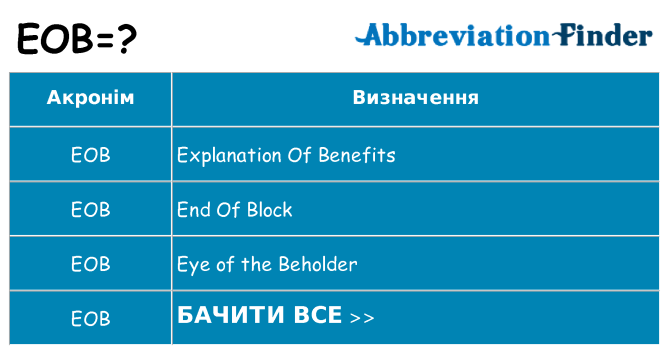 Що eob означають