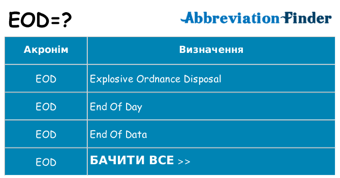 Що eod означають