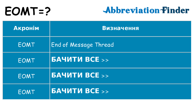 Що eomt означають