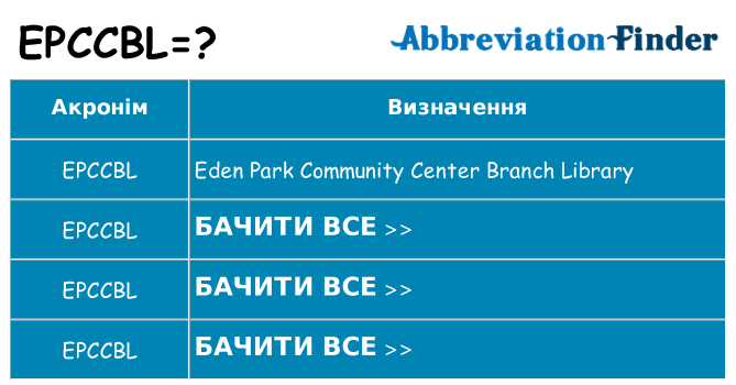 Що epccbl означають
