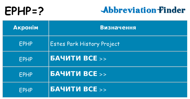 Що ephp означають