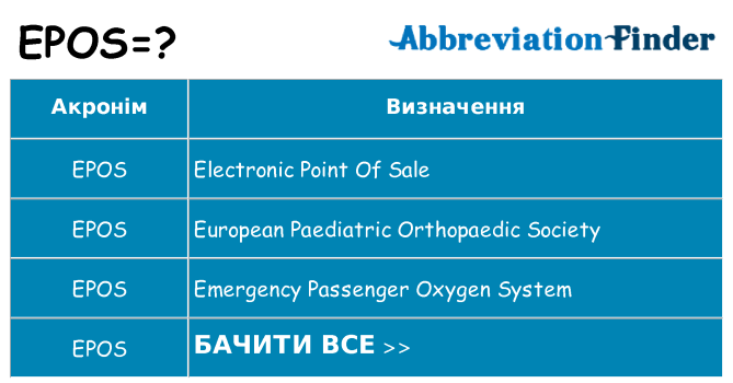 Що epos означають