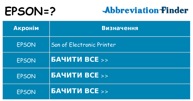 Що epson означають