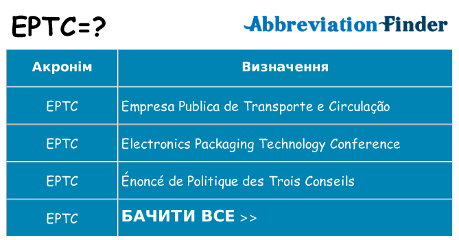 Що eptc означають