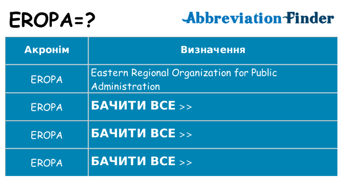 Що eropa означають