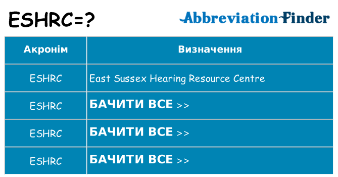 Що eshrc означають