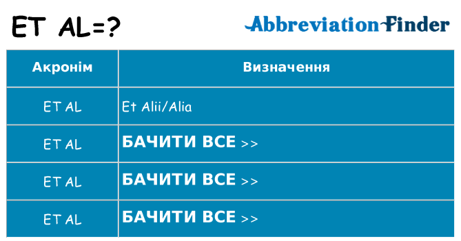Що et-al означають