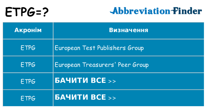 Що etpg означають