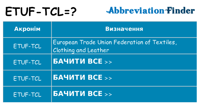 Що etuf-tcl означають