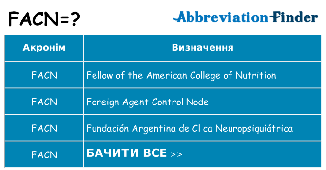 Що facn означають