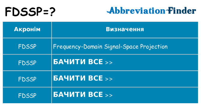 Що fdssp означають