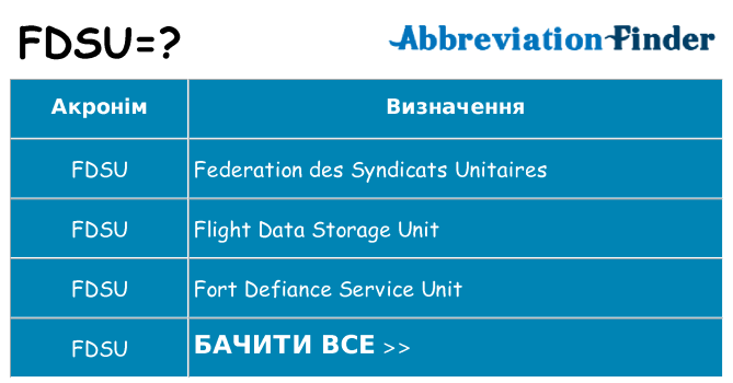 Що fdsu означають