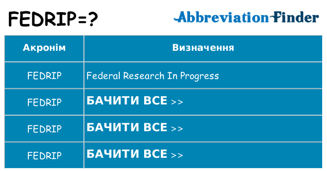 Що fedrip означають