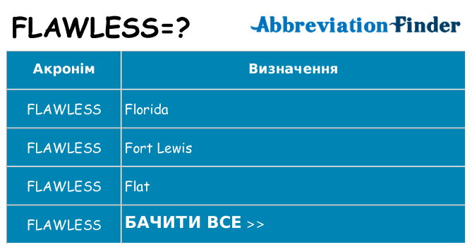 Що flawless означають