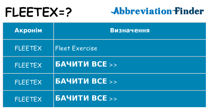 Що fleetex означають