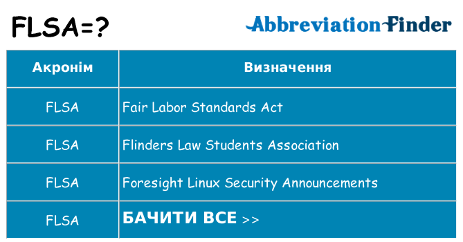 Що flsa означають