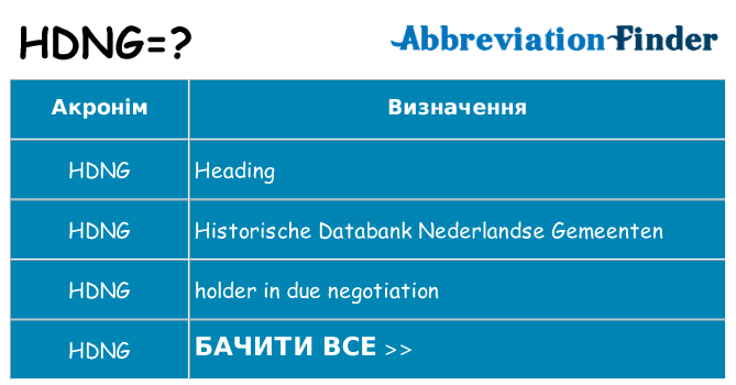 Що hdng означають