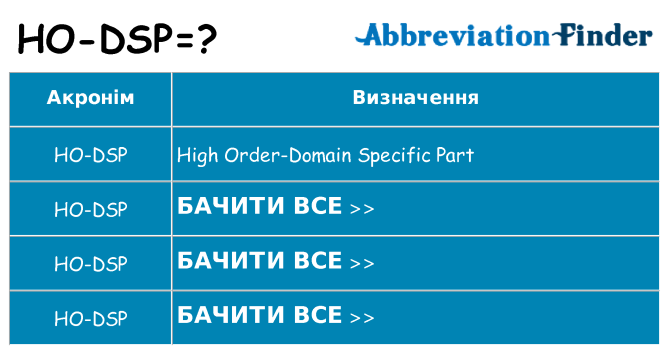 Що ho-dsp означають