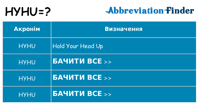 Що hyhu означають