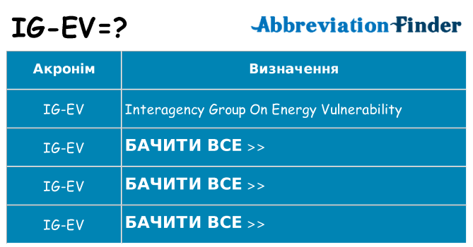 Що ig-ev означають