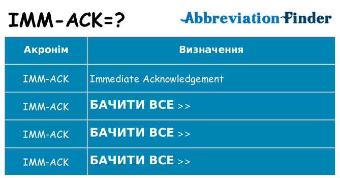 Що imm-ack означають
