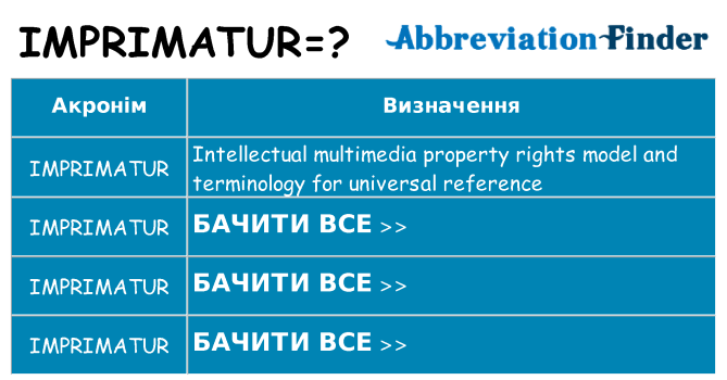 Що imprimatur означають