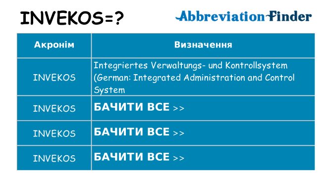 Що invekos означають