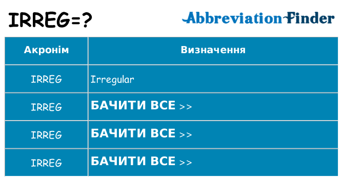 Що irreg означають