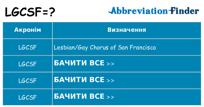 Що lgcsf означають