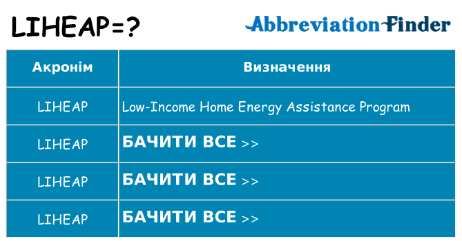 Що liheap означають