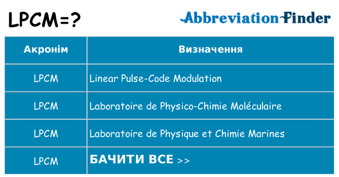 Що lpcm означають