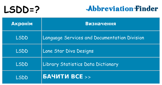 Що lsdd означають