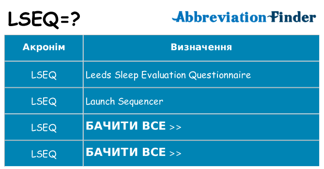 Що lseq означають