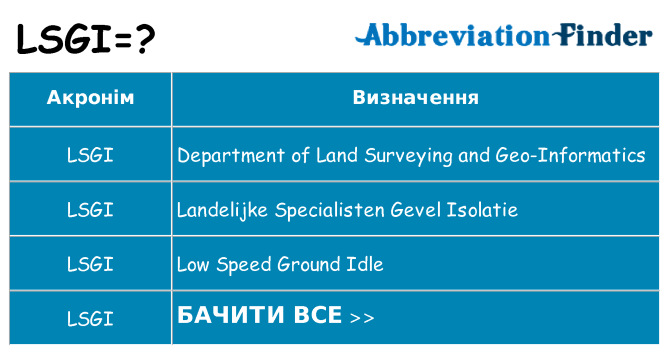 Що lsgi означають