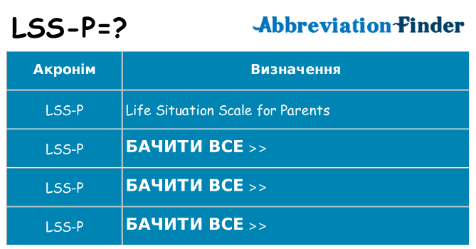 Що lss-p означають