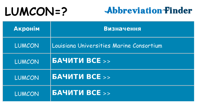 Що lumcon означають